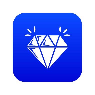 Mavi simge vektör elmas madeni