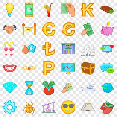 Hazine Icons set, karikatür tarzı