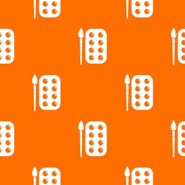 Boya fırça paleti desen vektör turuncu