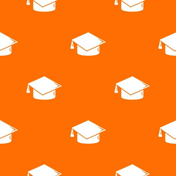 Αποφοίτηση μοτίβο καπάκι φορέα πορτοκαλί — Διανυσματικό Αρχείο