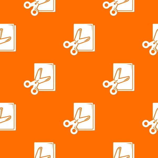 Tijeras patrón de papel vector naranja — Vector de stock