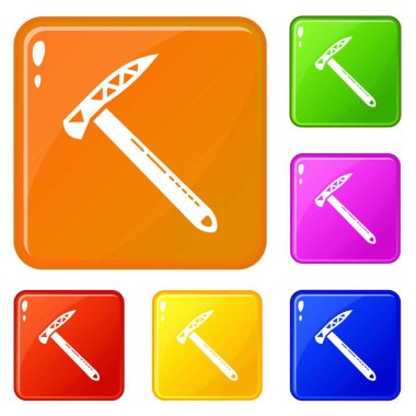 Hiking balta simgeler vektör renk ayarla