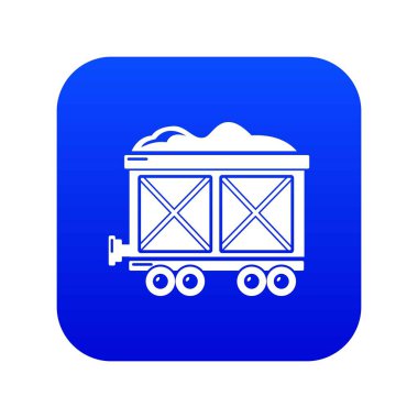 Tren vagonu mavi simge vektör