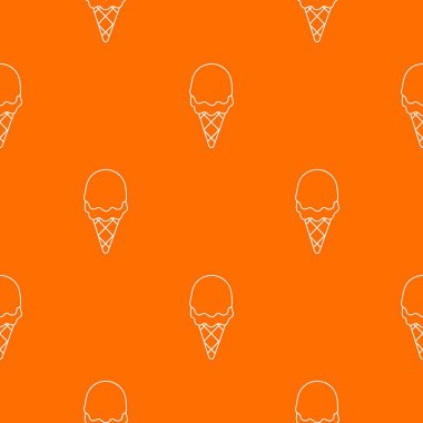 Çilekli dondurma desen vektör turuncu