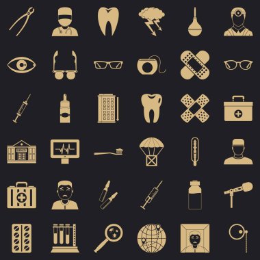 Tıp Icons set, basit tarzı