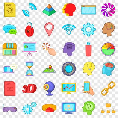 Web fikir Icons set, karikatür tarzı