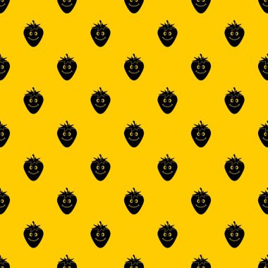 Olgun gülümseyen çilek tasarlamak vektör