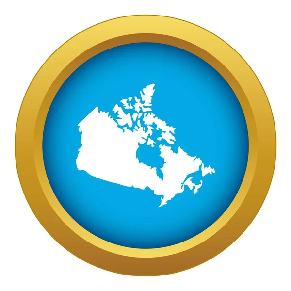 Canada kaart pictogram blauwe vector geïsoleerd — Stockvector