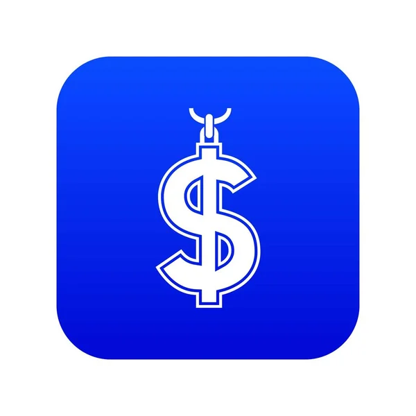 Necklace of dollar symbol icon digital blue — Stock Vector