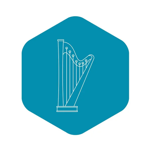 Harp icon , outline style — Stock Vector