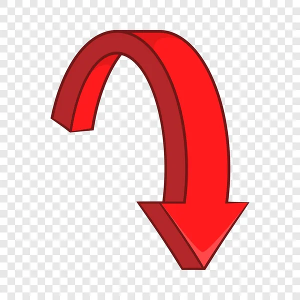 Icône flèche courbe rouge, style dessin animé — Image vectorielle