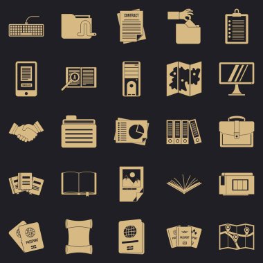 Enstrüman Icons set, basit tarzı