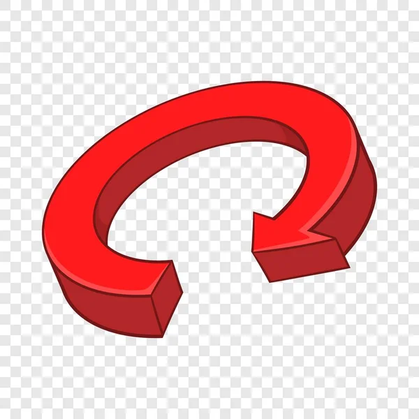 Rode pijl pictogram, cartoon stijl recycling — Stockvector