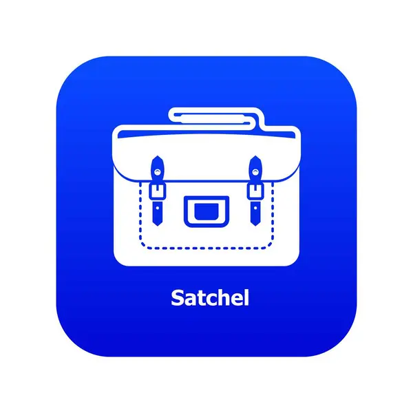 Satchel Çanta mavi simge vektör — Stok Vektör