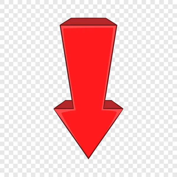 Icono de flecha roja en estilo de dibujos animados — Vector de stock