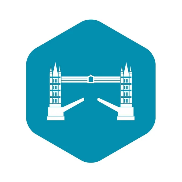 Tower bridge-pictogram, eenvoudige stijl — Stockvector