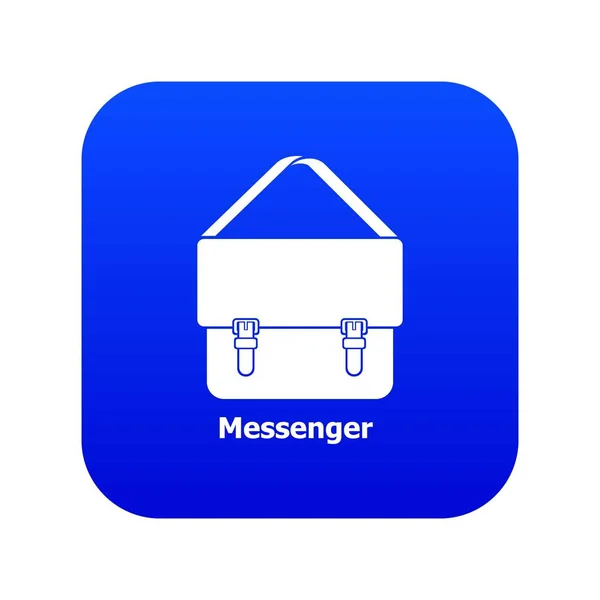Messenger Bag Symbol blauer Vektor — Stockvektor