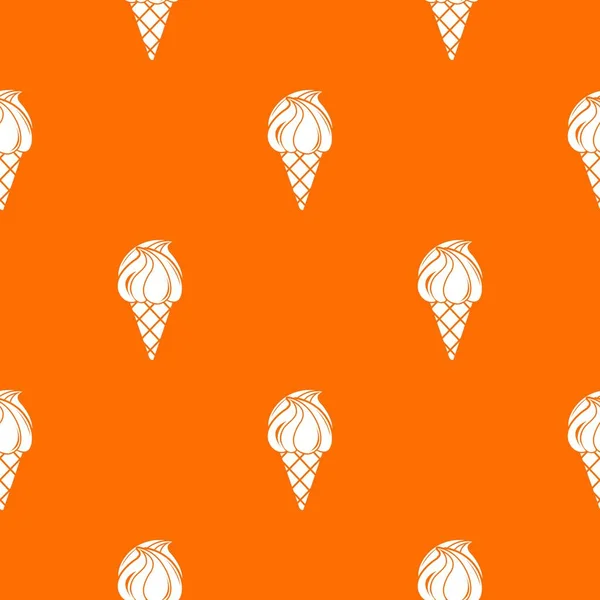 Patrón de helado de oblea vector naranja — Vector de stock