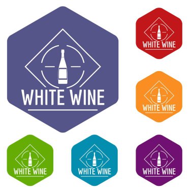 Altı yüzlü şarap simgeler vektör