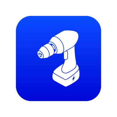 Akülü matkap mavi simge vektör