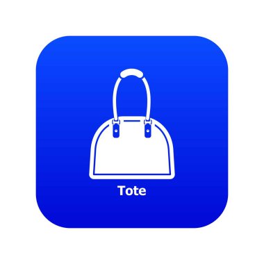 Kadın çantası mavi simge vektör