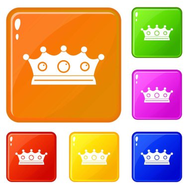 Takı taç simgeler vektör renk ayarla