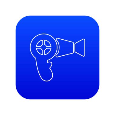 Saç kurutma makinesi mavi simge vektör