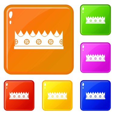 Küçük taç simgeleri vektör rengi ayarlamak