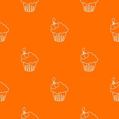 Kiraz kek desen vektör turuncu