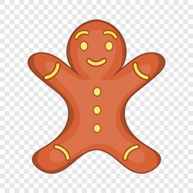 Zencefilli kurabiye adam kurabiye simgesi, karikatür tarzı