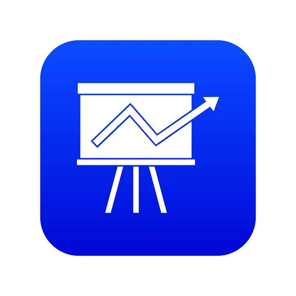 Flip chart con el icono de las estadísticas digital azul — Vector de stock