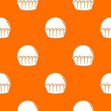 Cupcake desen vektör turuncu