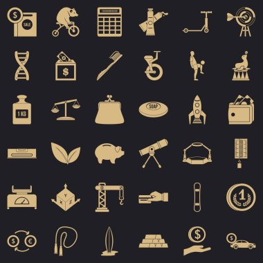 Vinç denge Icons set, basit tarzı