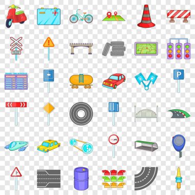 Trafik ışığı Icons set, karikatür tarzı