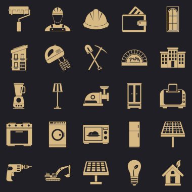 Simgeler kümesi, basit tarzı boyama duvar