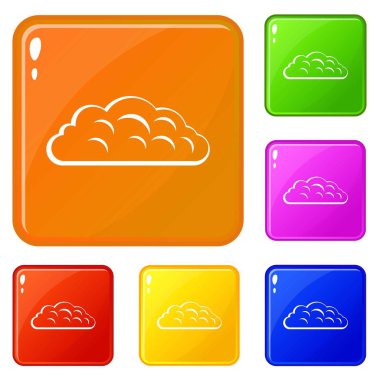 Sonbahar bulut simgeleri vektör rengini ayarlamak