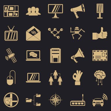 Uydu Icons set, basit tarzı