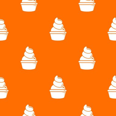 Kremalı cupcake desen vektör turuncu