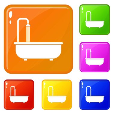 Banyo simgeleri vektör renk seti