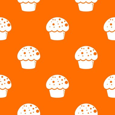 Glaze Cupcake desen vektör turuncu