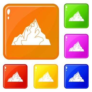 Buzdağı simgeleri vektör rengini ayarlamak