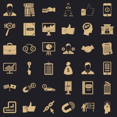 İş bilgisayar simgeler kümesi, basit tarzı