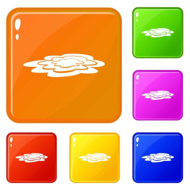 Su birikintisi simgeler vektör renk ayarlamak