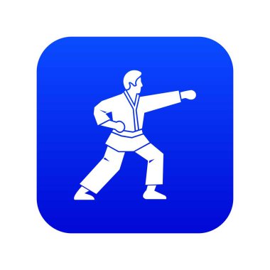 Aikido avcı simgesi dijital mavi