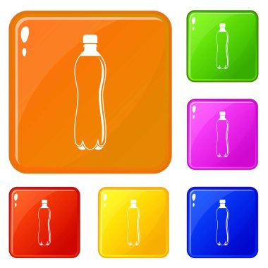 Su şişesi simgeler vektör renk ayarla