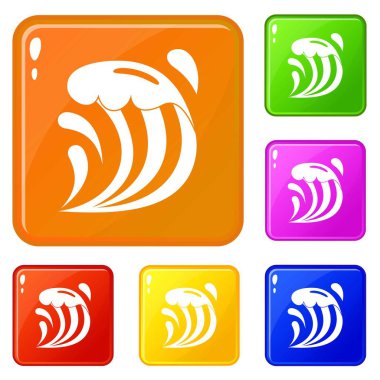 Dalga simgeleri vektör rengini ayarlamak