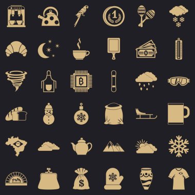 Sıcak kahve Icons set, basit tarzı