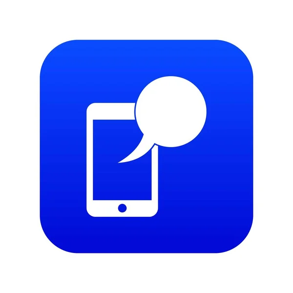 Beszéd buborék a telefon ikon digitális kék — Stock Vector