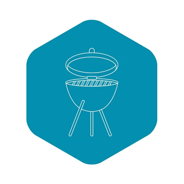 Barbecue pictogram, Kaderstijl — Stockvector