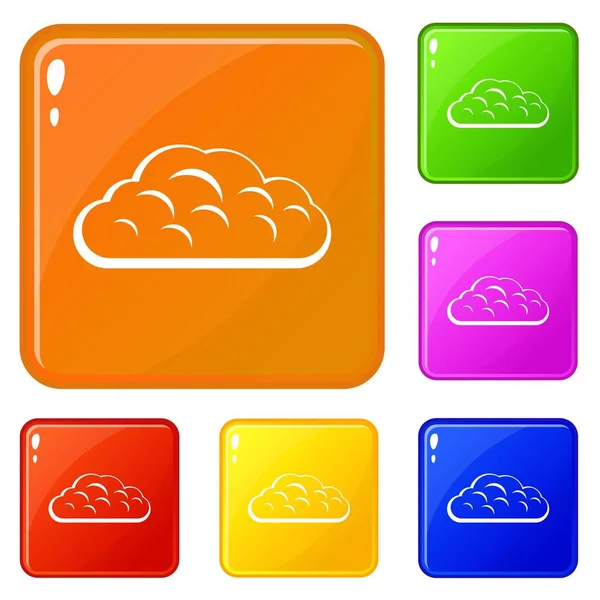 Winter cloud icons set vector color — Stock Vector